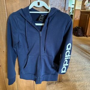 Adidas navy blue XS zip up hoodie. New!